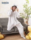 White Leopard Print Lounge Jumpsuit