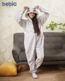 White Leopard Print Lounge Jumpsuit