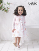 Pink Cherry Cardigan Set from Bebic, soft knit clothing with a cozy cardigan and matching top, styled for casual wear.