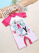 "Be Happy" Butterfly Swim Romper
