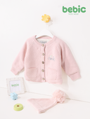 Pink Textured Lined Cardigan