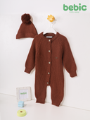 Brown Ribbed Knit Baby Jumper