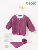 Berry Popcorn Cardigan Set