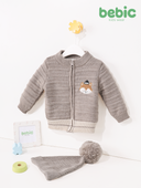 Bebic Pom-Pom Hat Set featuring colorful knit hats with playful pom-poms for cozy winter wear.