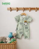 Lion Print Ribbed Baby Romper