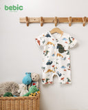 Dinosaur Print Ribbed Baby Romper