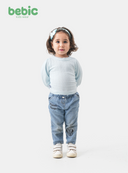 Sky Blue Puff-Sleeve Rib