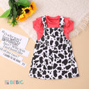 Cow Print Pinafore Set