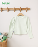 Minty Puff Rib Top