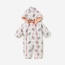 Soft Snail Print Padded Snowsuit