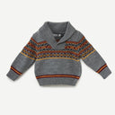 Bebic collar knit sweater in soft fabric, featuring a cozy design with a ribbed collar and long sleeves.