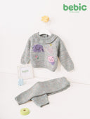 Mélange Knit Elephant Sweater Set