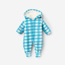 Blue Gingham Fleece Bunting