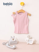 Pink Ribbed Cutout Tank