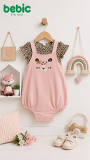 Pink Leopard Baby Romper Set