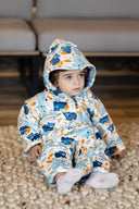 Double-face light blue bear Romper - Bebic