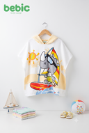 Surfing Rhino Hooded Towel Poncho