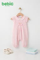 Pink Heart Muslin Baby Romper