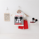 Bebic Mickey Dude Outfit Set for children, featuring a playful clothing set with Mickey Mouse design and colorful fabric.