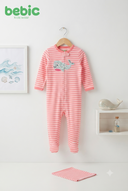 BEBIC Floral Whale Striped Sleepsuit
