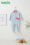 BEBIC Unicorn Print Zip-Up Sleepsuit