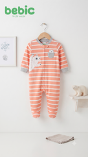 BEBIC Striped Polar Bear Sleepsuit