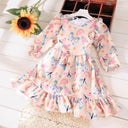 Butterfly Print Ruffle Dress