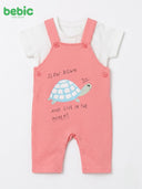 Bebic Moment Turtle Romper Set for babies, soft cotton clothing with turtle print, featuring a cozy one-piece design for infants.