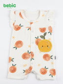Bebic sweet orange ruffle romper for children, featuring frilled details and comfortable fabric, perfect for warm weather.