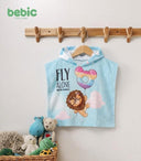 Bebic Sky Lion Polar Poncho swimsuit featuring a vibrant sky lion print, designed for comfort and style in the water.