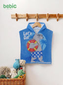 Bebic Diving Bear Summer Poncho swimsuit featuring a colorful bear design, made of soft, quick-drying fabric for beach or pool use.