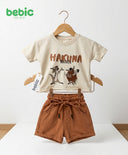 Bebic Hakuna Matata Adventure Set clothing for kids with colorful patterns and playful design, displayed flat on a white background.