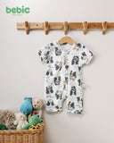 Bebic Puppy Believe ribbed sallopette in soft fabric, featuring adjustable straps and cute design for little dogs.