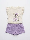 Giraffe Flutter Sleeve Short Set