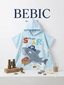 Pirate Shark Hooded Kids Beach Poncho