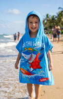 Blue Shark Hooded Beach Poncho