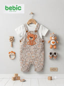Bear Print Baby Overalls Set