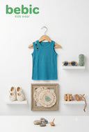 Teal Ribbed Kids Tank Top
