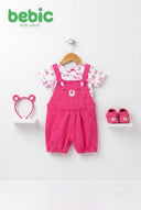 Pink Bear Overall Set