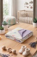 Pastel Hearts Muslin Baby Blanket