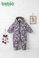 Bebic Mickey Dot Winter Snowsuit for children, featuring a colorful Mickey Mouse print, cozy winter clothing for kids.