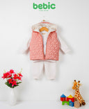 Rose Puffer Vest Set