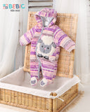 Lilac Lamb Print Fleece Jumpsuit