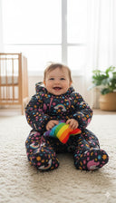 Dark Rainbow Print Padded Snowsuit