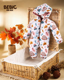 Autumn Turtle & Leaf Print Padded Snowsuit